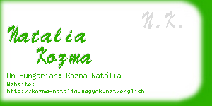 natalia kozma business card